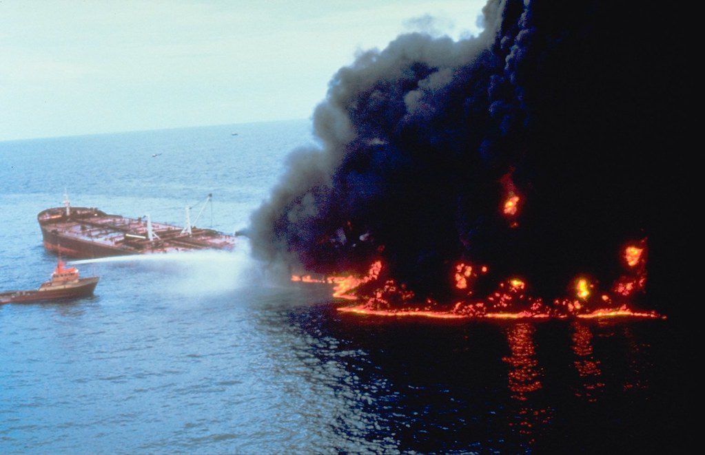 Oil Tanker on Fire
