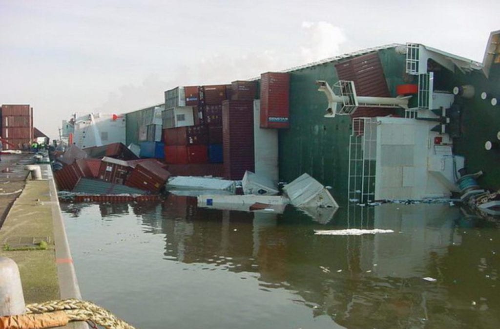 Capsized Container Ship