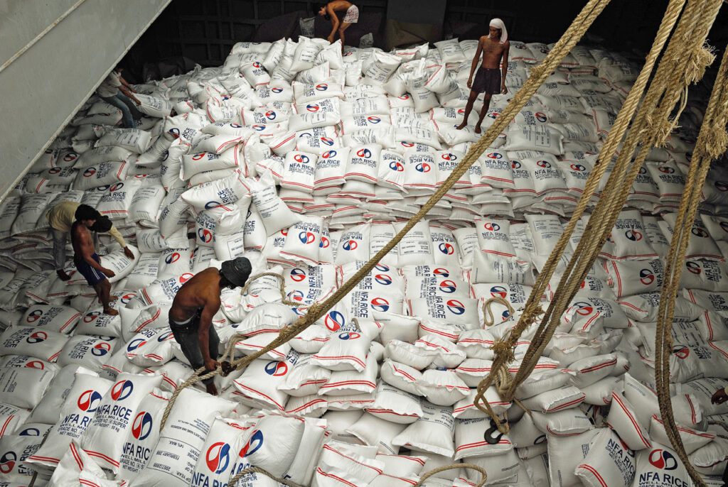 Loading Bagged Rice in Thailand