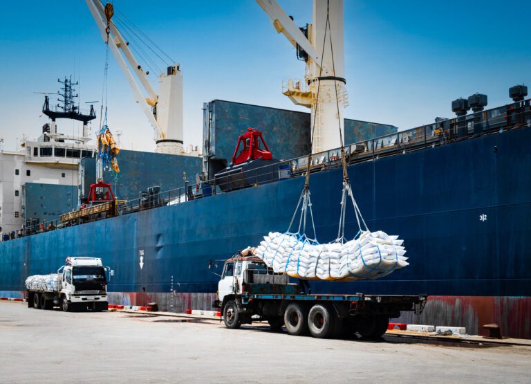 Loading bagged sugar – a ‘perishable cargo’ requiring pre-shipment survey.